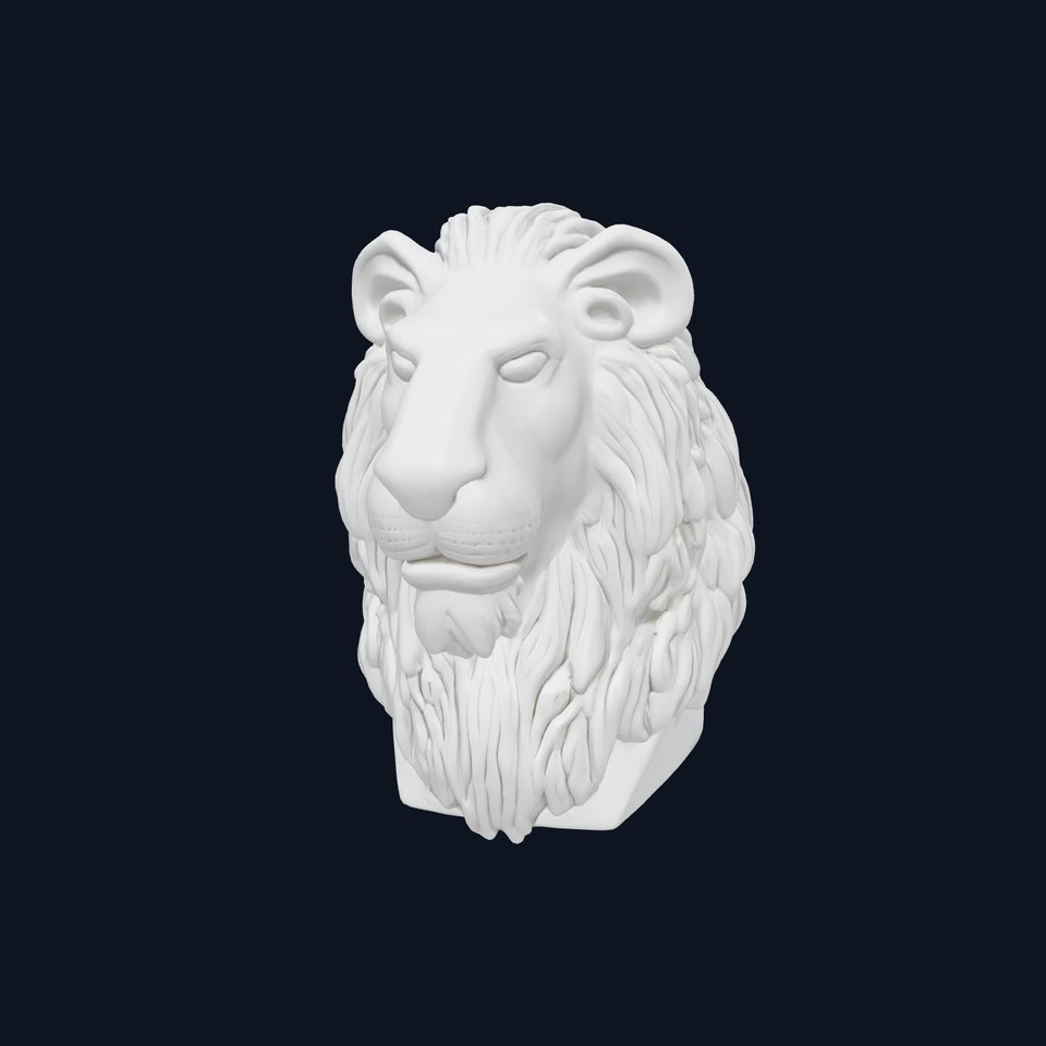 Majestic Lion Bust Sculpture model pack