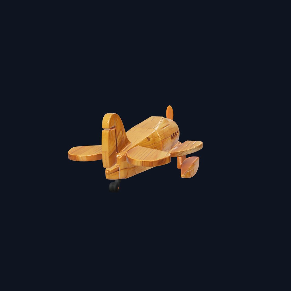 Wooden Seaplane Toy Weathered Texture Model Pack