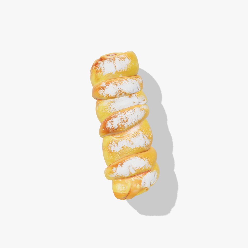 Danish Pastry Spiral with Almond Filling model pack