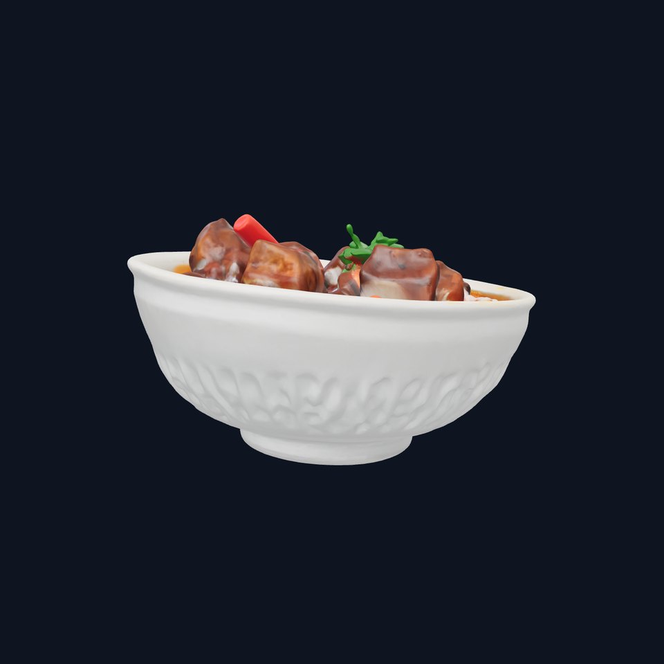 Indonesian Rendang Curry Bowl 3D model pack