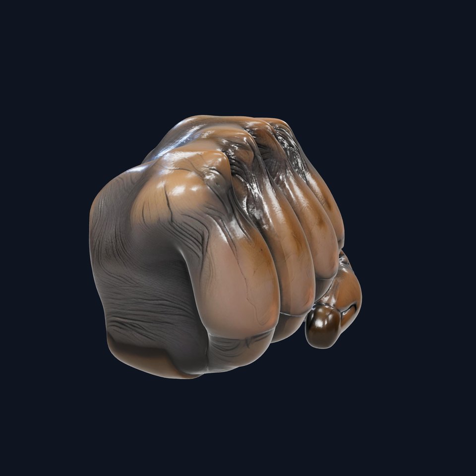 Bronze Fist Sculpture model pack