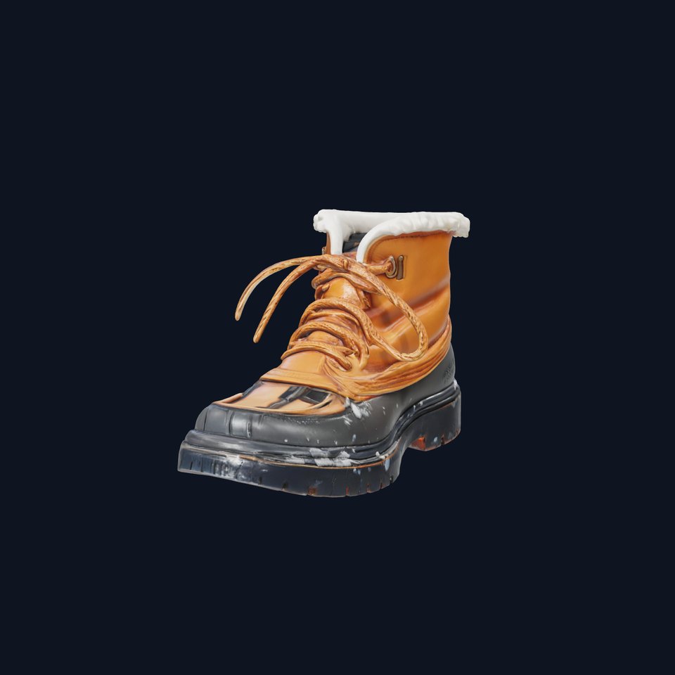 Worn-Out Winter Boots with Fur Model Pack