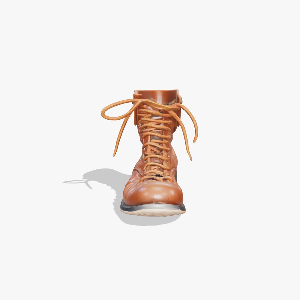 Rustic Leather Boots Detailed Model Pack