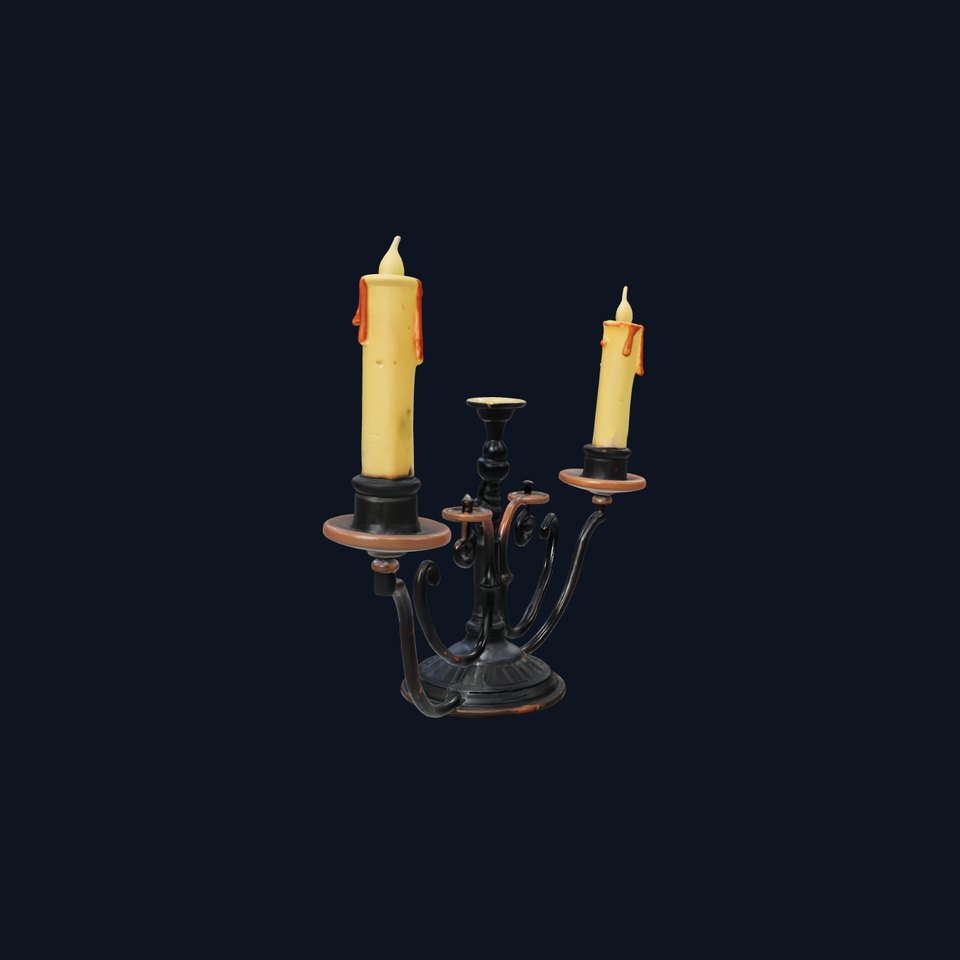 Antique Iron Candelabra Weathered Finish model pack