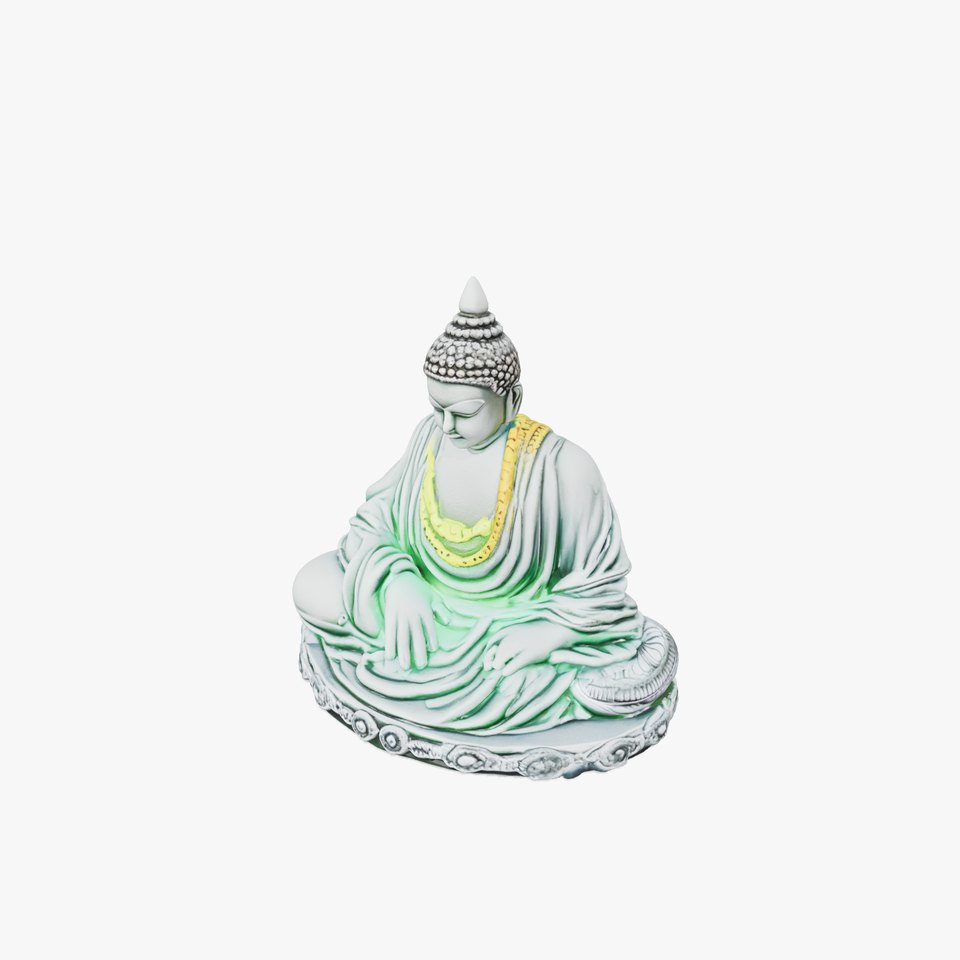 Stylized Buddha Statuette Glowing Accents model pack