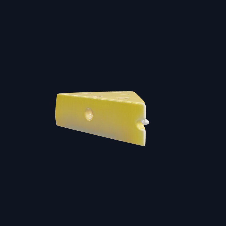 Gouda Cheese Slice Semi-Hard Texture Model Pack