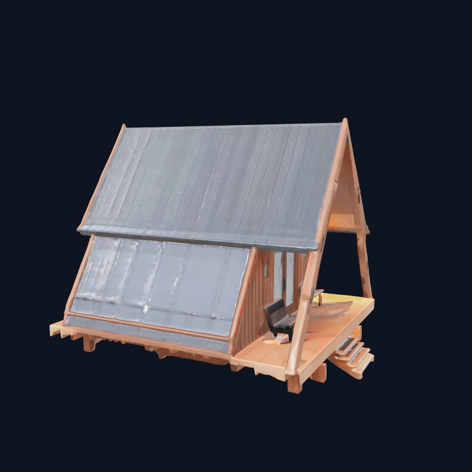 Stylized A-frame Cabin Futuristic Twist model pack