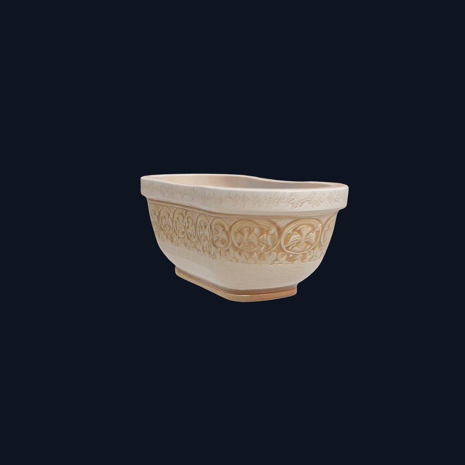 Oval Stone Bathtub Carved Luxury model pack