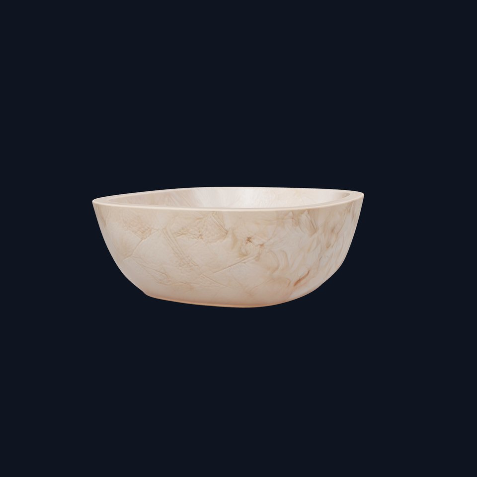 Textured Stone Oval Bathtub Model Pack