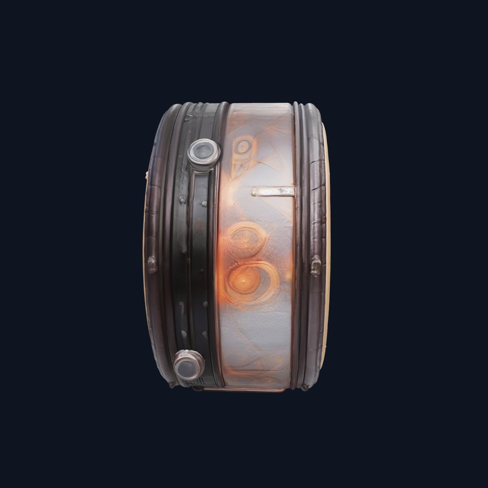 Stylized Magic Drum with Glowing Runes model pack