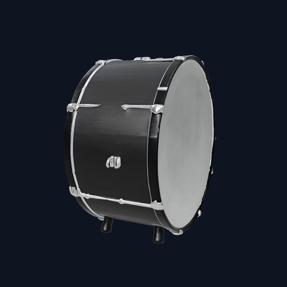High-Quality Bass Drum with Pedal Attachment model pack