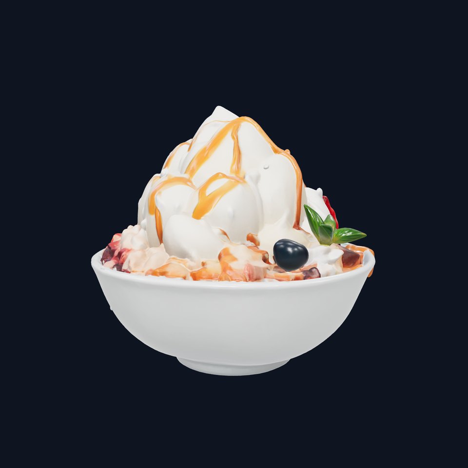 Korean Patbingsu Dessert 3D Model Pack