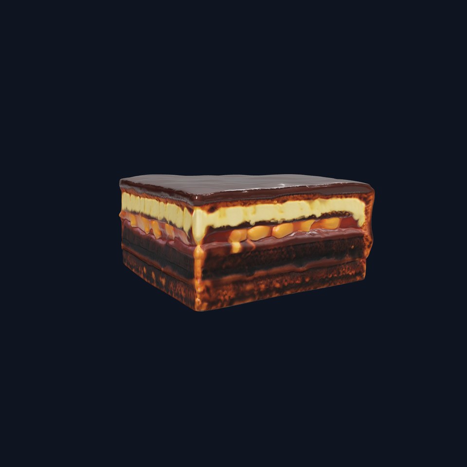 Sachertorte Chocolate Cake Slice model pack