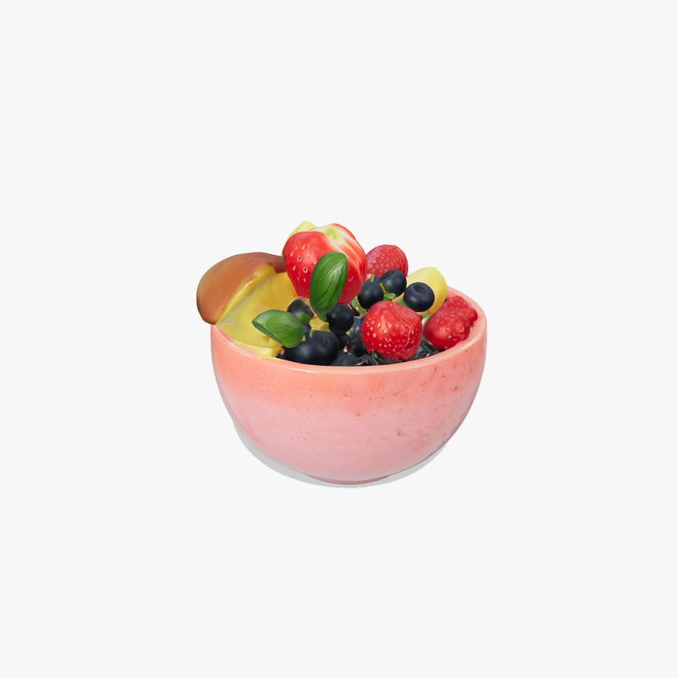 Tropical Smoothie Bowl 3D model pack