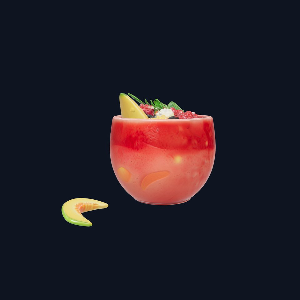 Tropical Smoothie Bowl 3D model pack