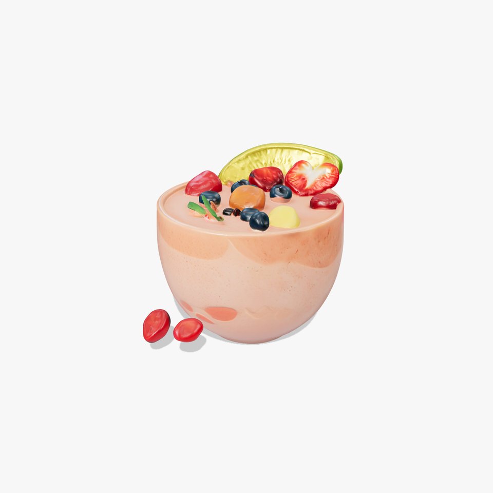 Tropical Smoothie Bowl 3D model pack