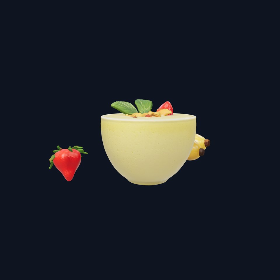 Tropical Smoothie Bowl 3D model pack