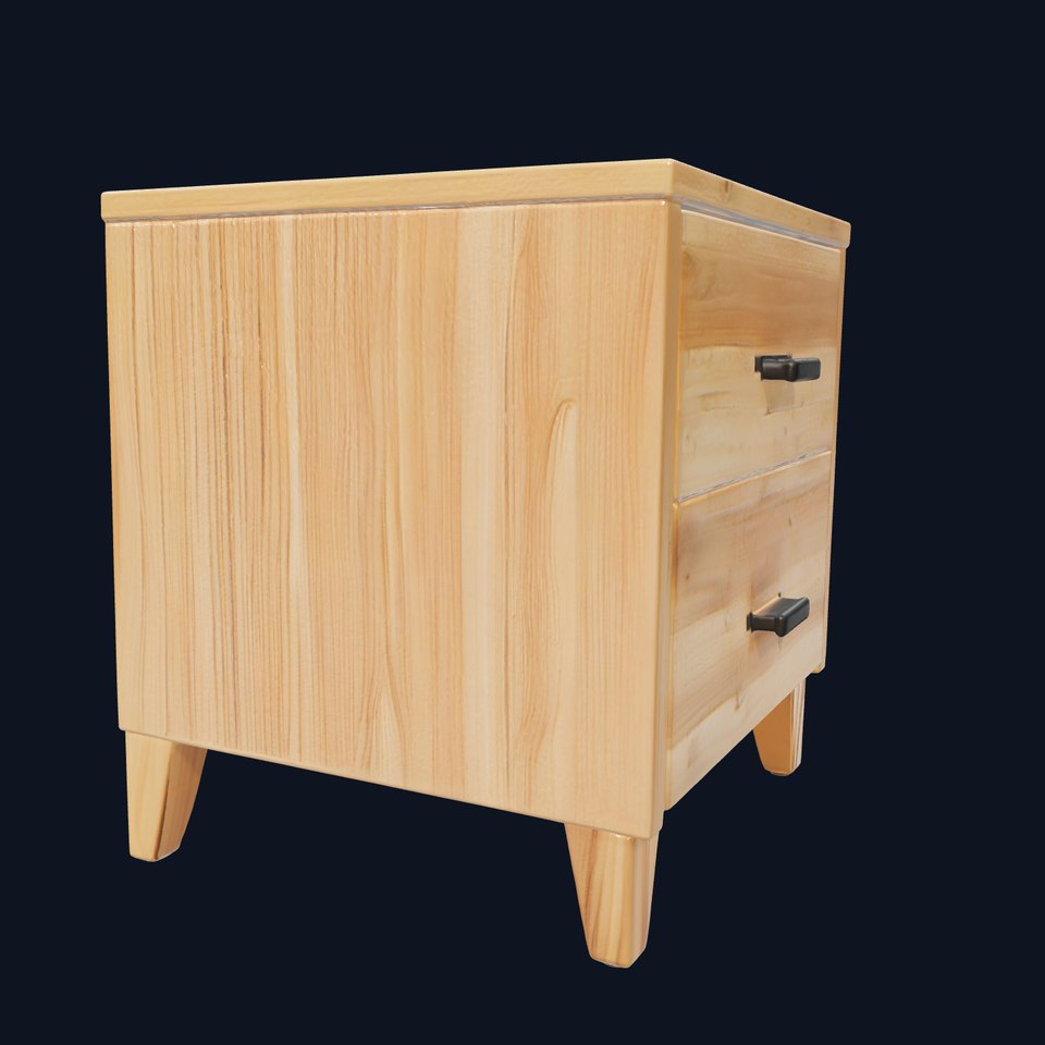 Modern Bedside Table with Drawers model pack
