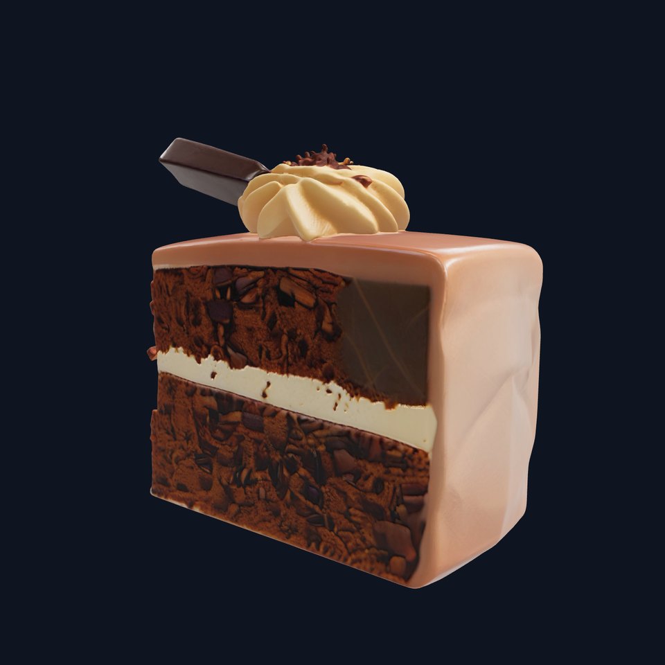 Indulgent Mocha Cake 3D realistic model pack