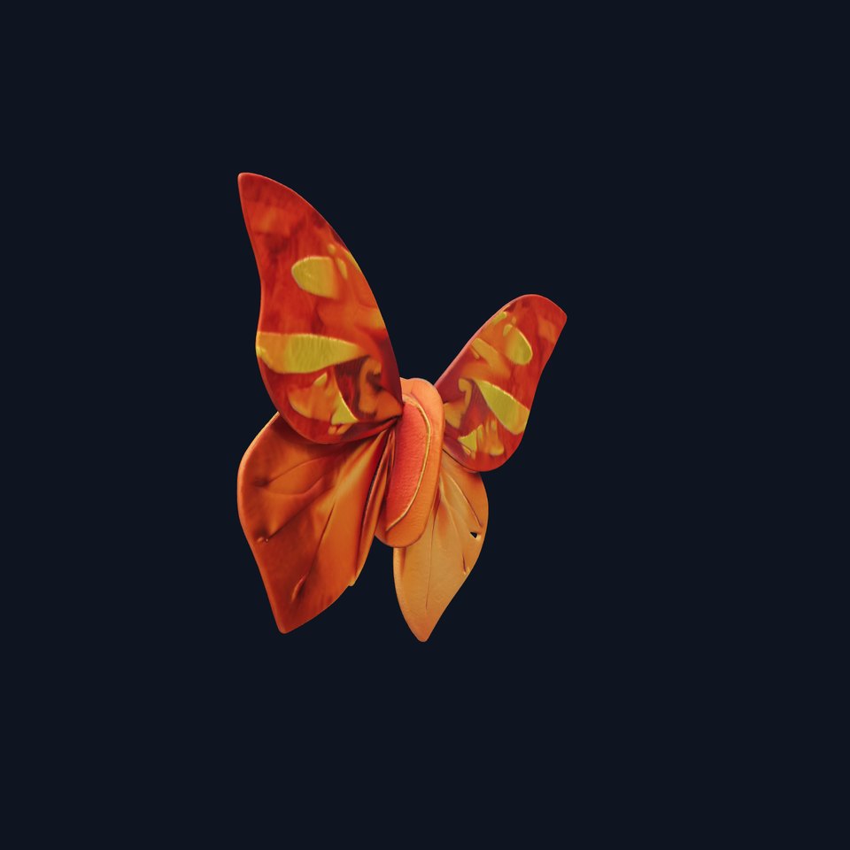 Origami Butterfly with Colorful Pattern model pack