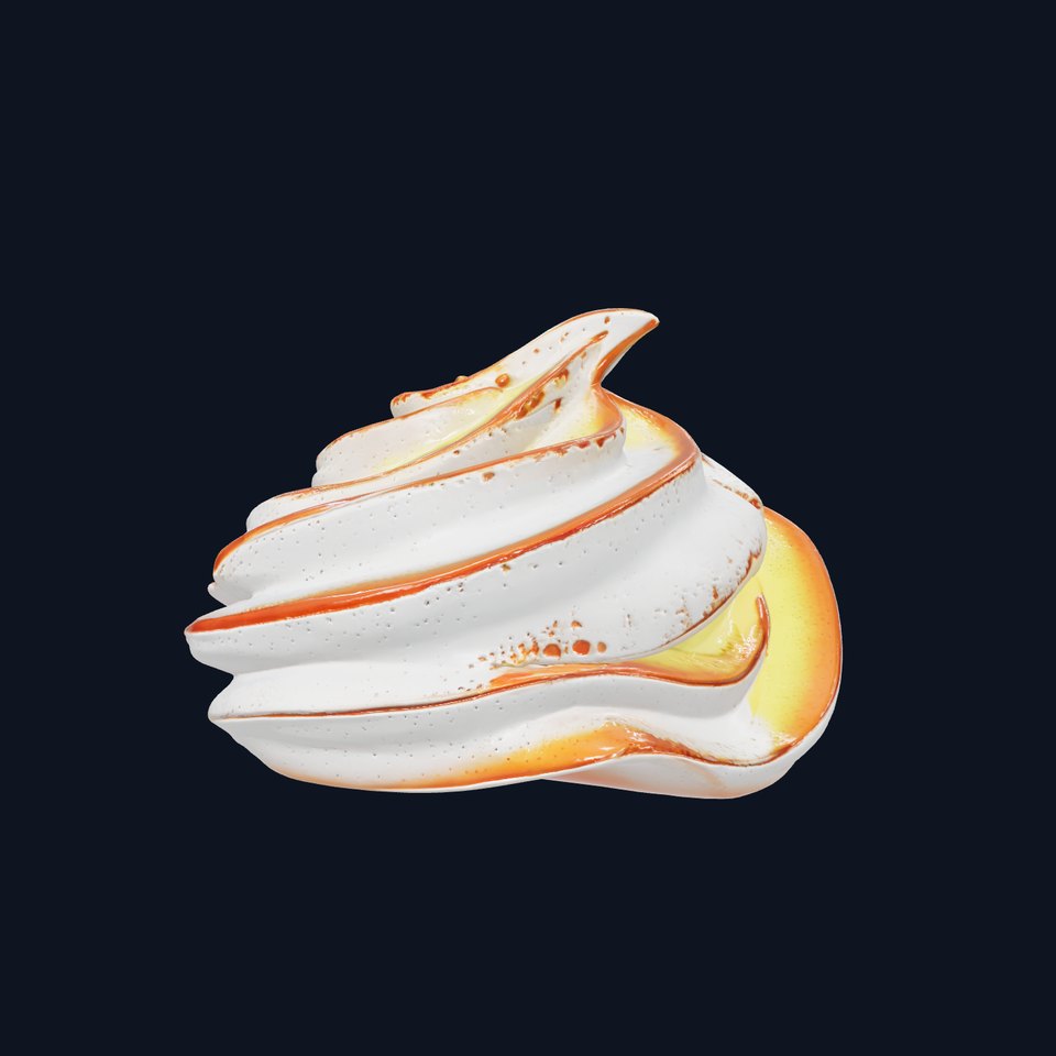 Stylized Futuristic Meringue Cake model pack