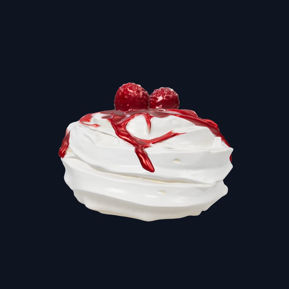 Meringue Cake with Raspberry Drizzle Model Pack