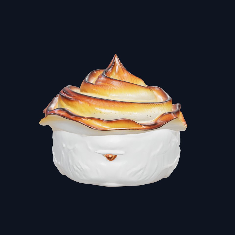 Rustic Meringue Cake Sculpture model pack