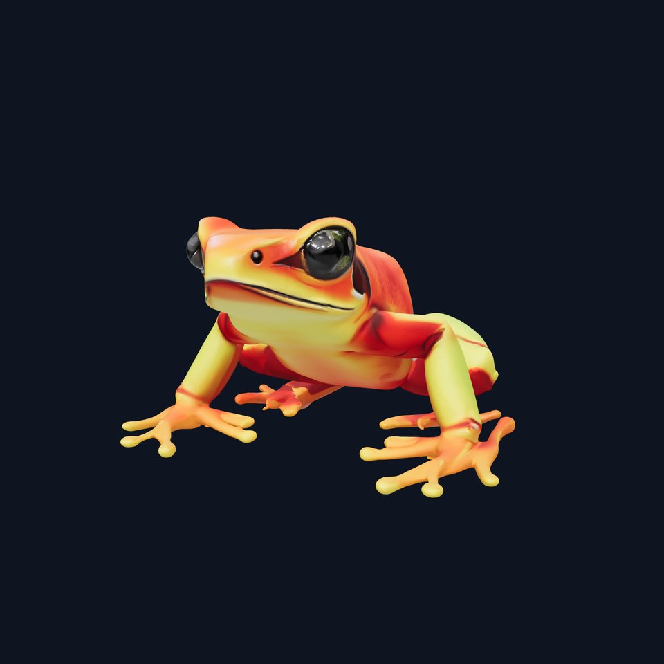 Vibrant Poison Dart Frog Neon Hue model pack