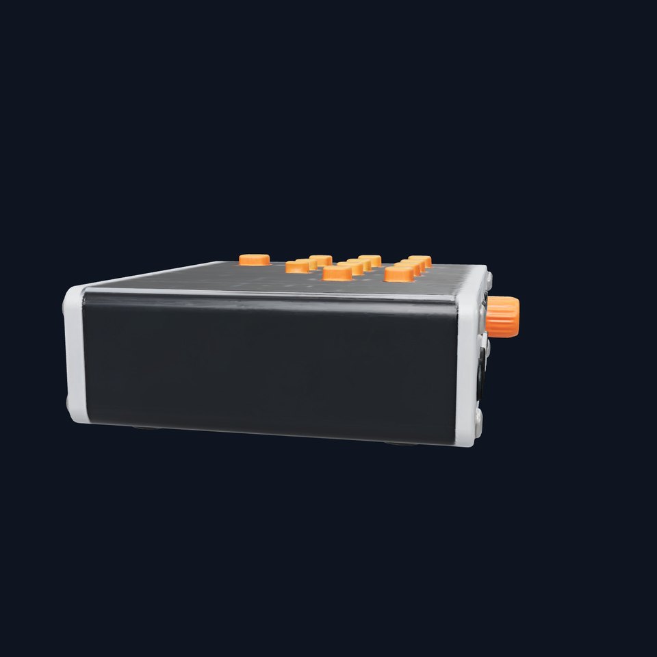 PixelMix Audio Interface model pack with neon-orange dials and touchscreen EQ