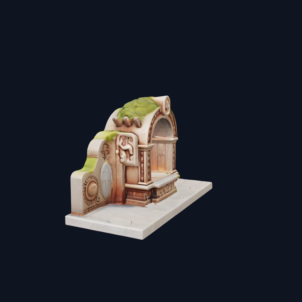 Ancient Stone Altar Model Pack with Intricate Carvings