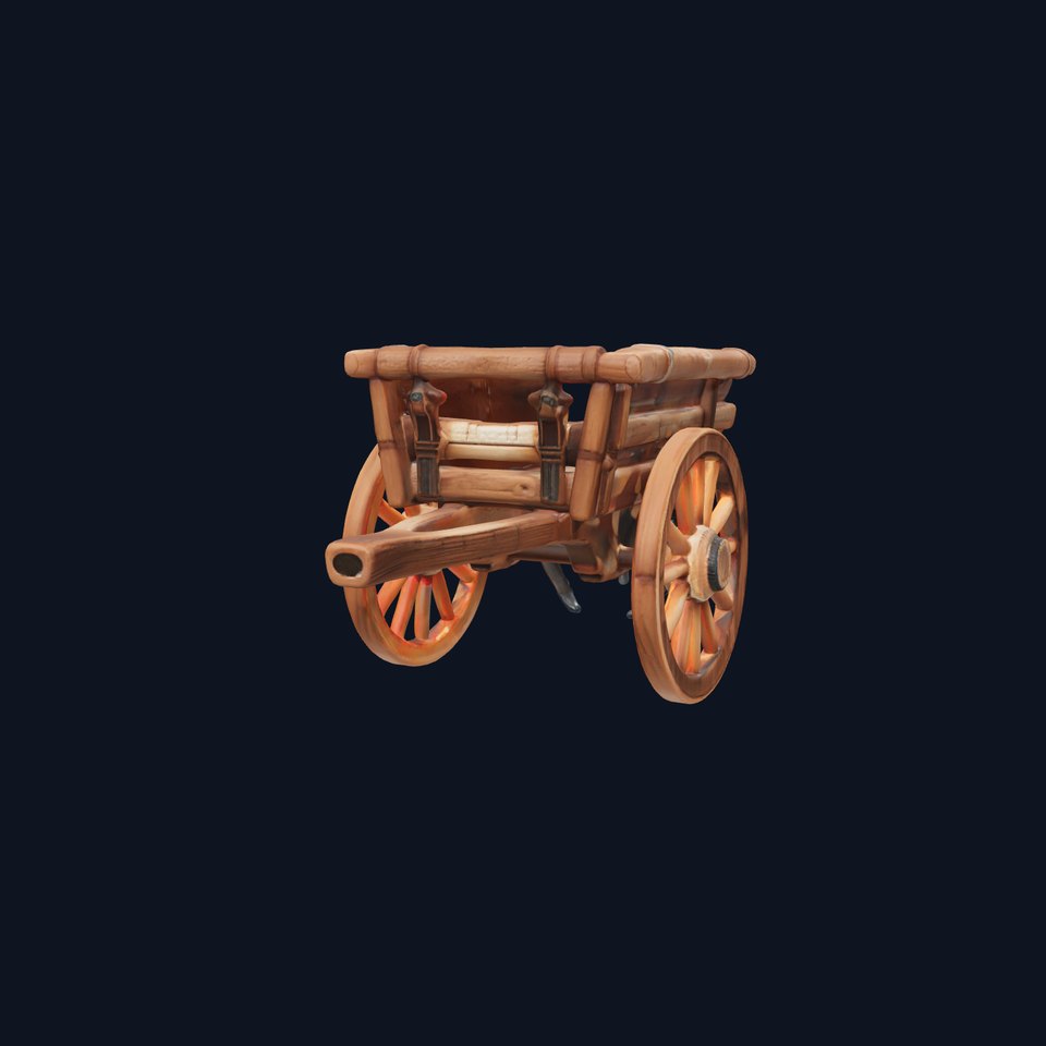 Medieval Wooden Cart Rustic model pack