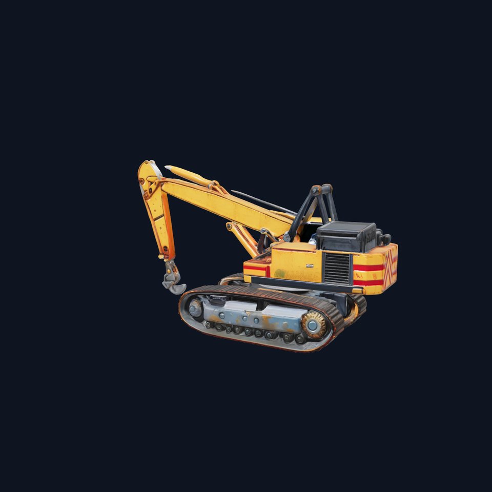 Excavation Crane Industrial Sturdy Metallic Model Pack