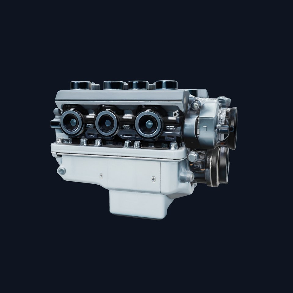 Inline 6-Cylinder Engine model pack with robust cast-iron block