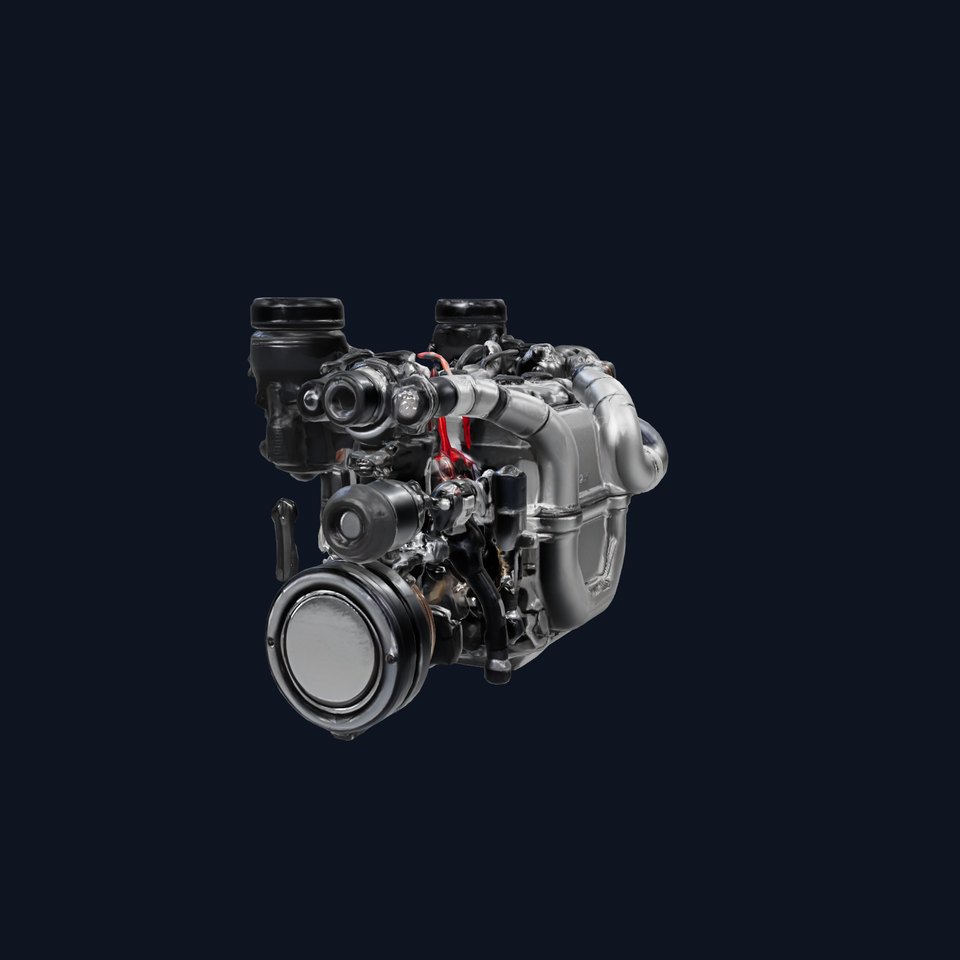 Twin-Turbo V8 Engine model pack with precision-machined detailing
