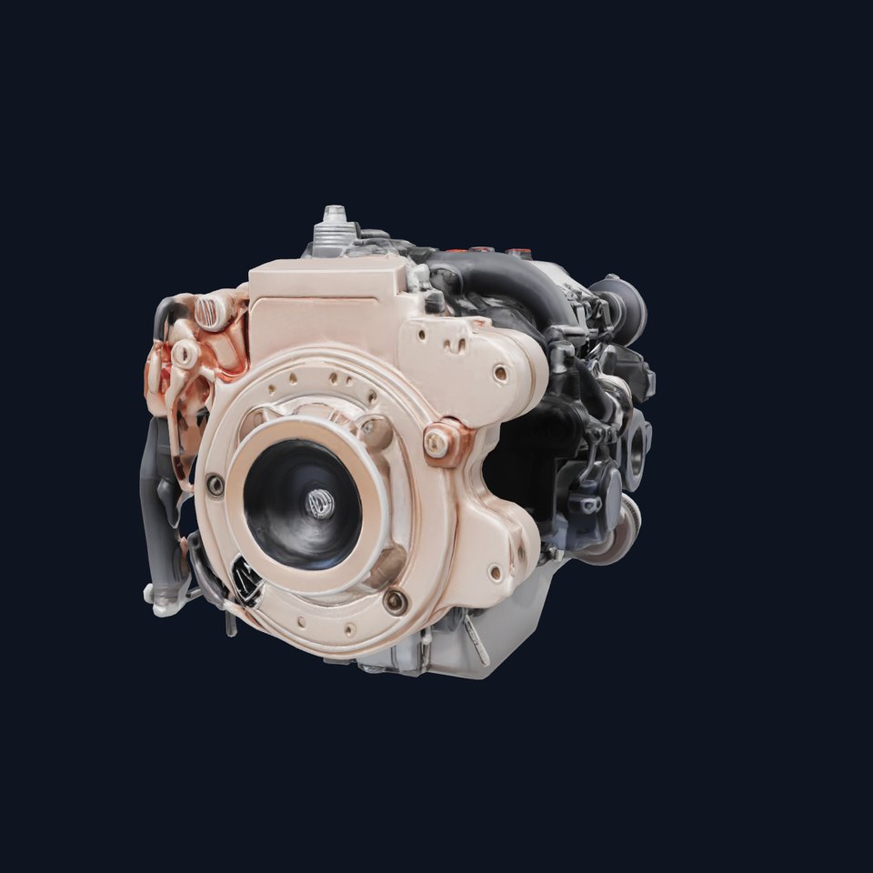 Diesel Inline-4 Engine Model Pack with Detailed Turbo Features