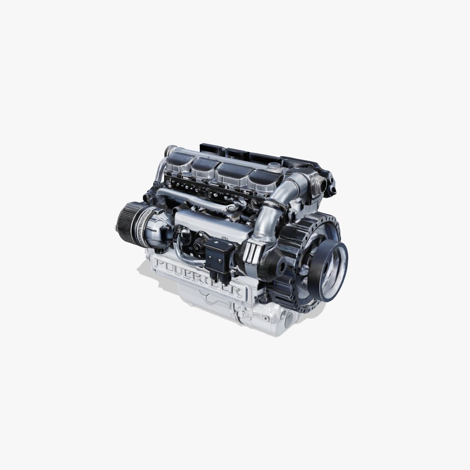 High-Precision Diesel V6 Engine Model Pack
