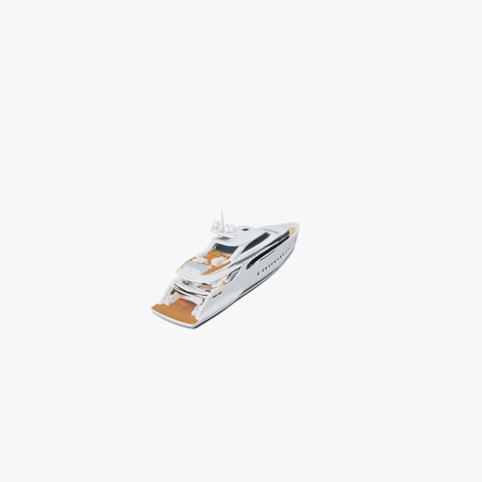 Floating Skybridge Yacht model pack with elevated observation bridge