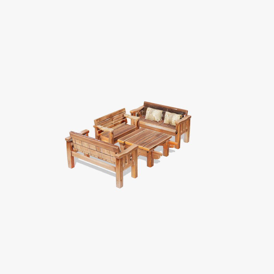 Vintage Wooden Garden Ensemble model pack