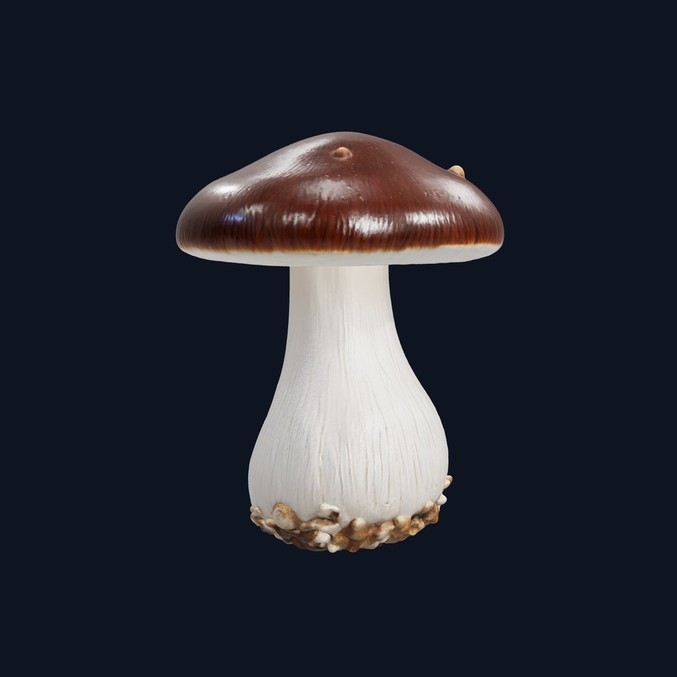 Stylized Glowing Mushroom with Surreal Design model pack