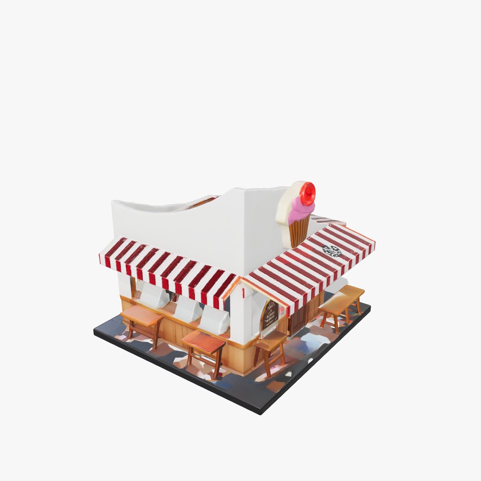 Stylized Bakery with Cupcake Sign model pack
