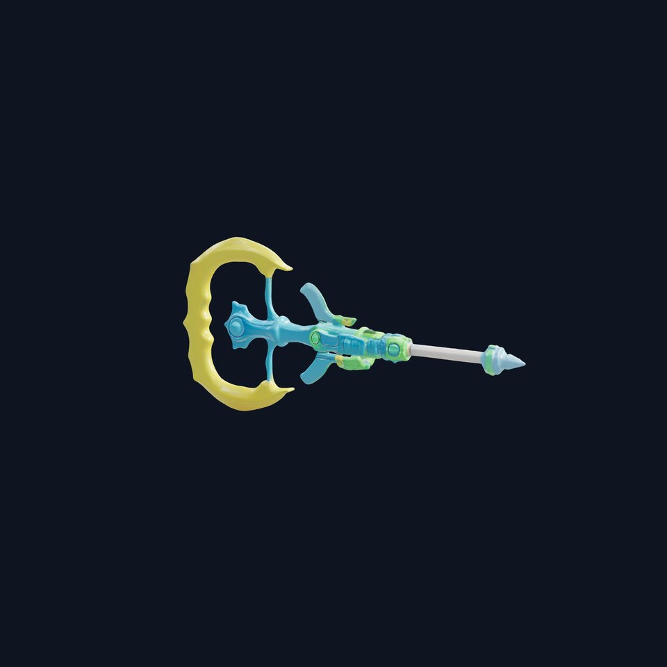 Futuristic Trident Halberd Bright Model Pack