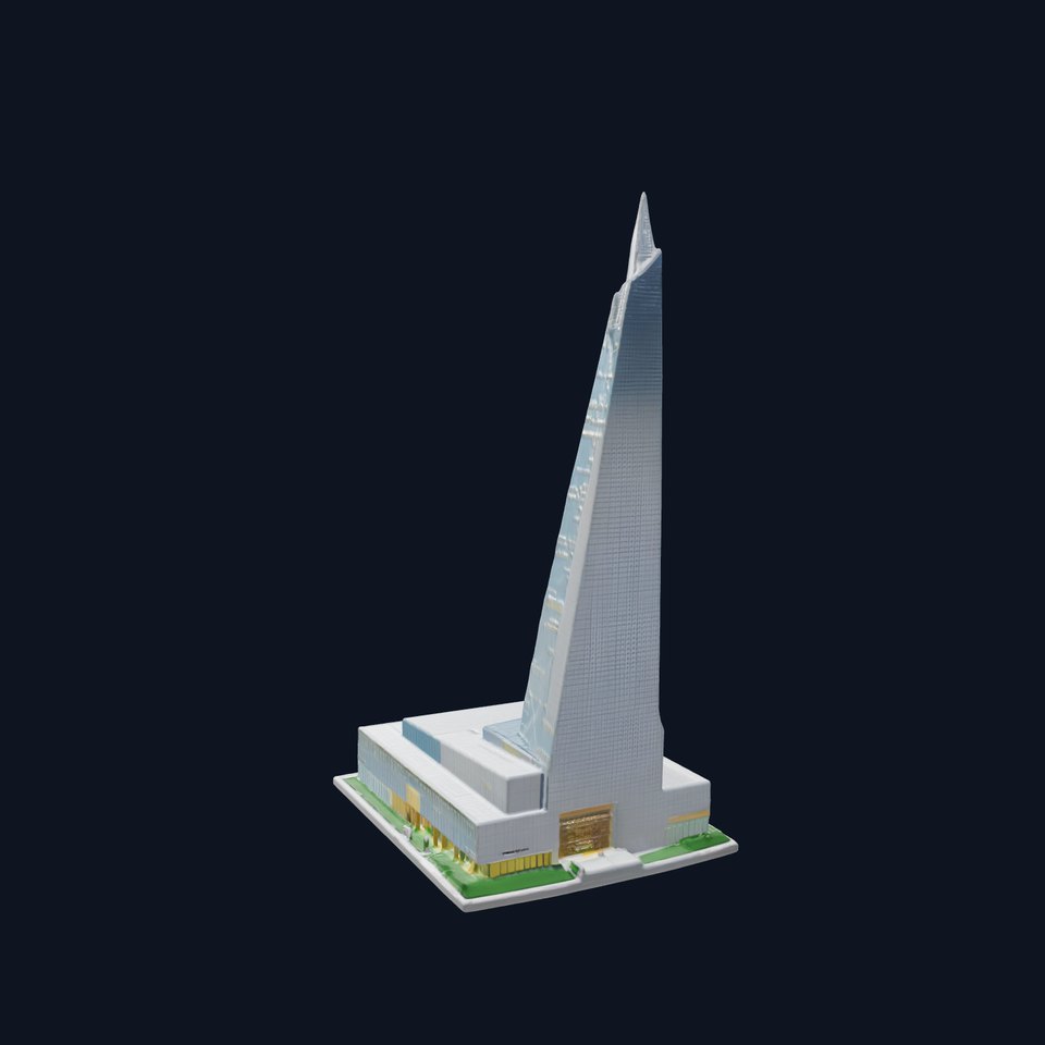 Futuristic Glass Skyscraper with Neon Facade model pack