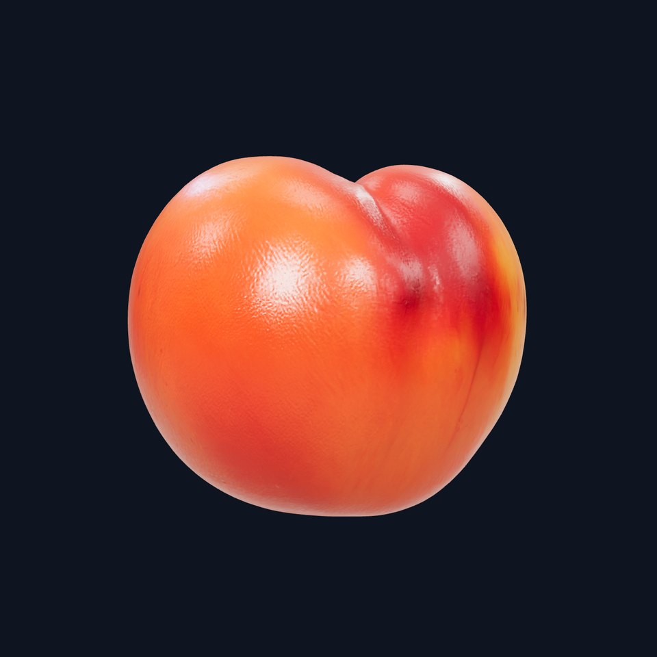Realistic Juicy Peach 3D model pack