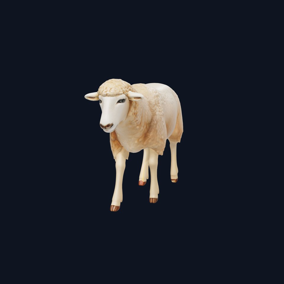 Fluffy Sheep Grazing Stance model pack