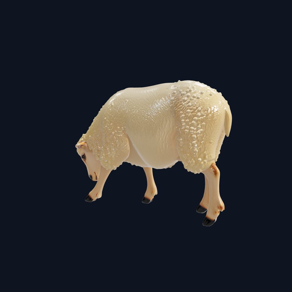 Sheep Fluffy Coat Grazing model pack