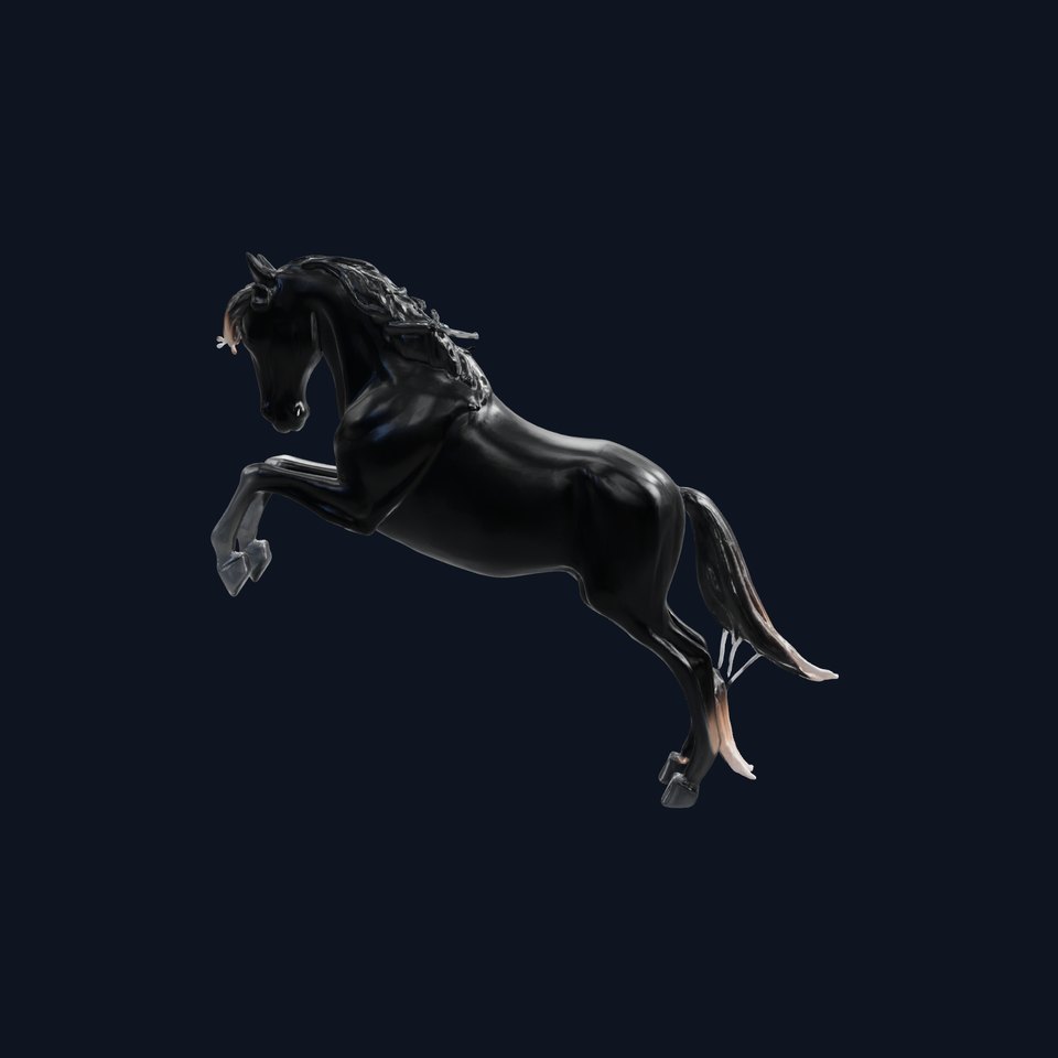 Dynamic Black Horse 3D model pack