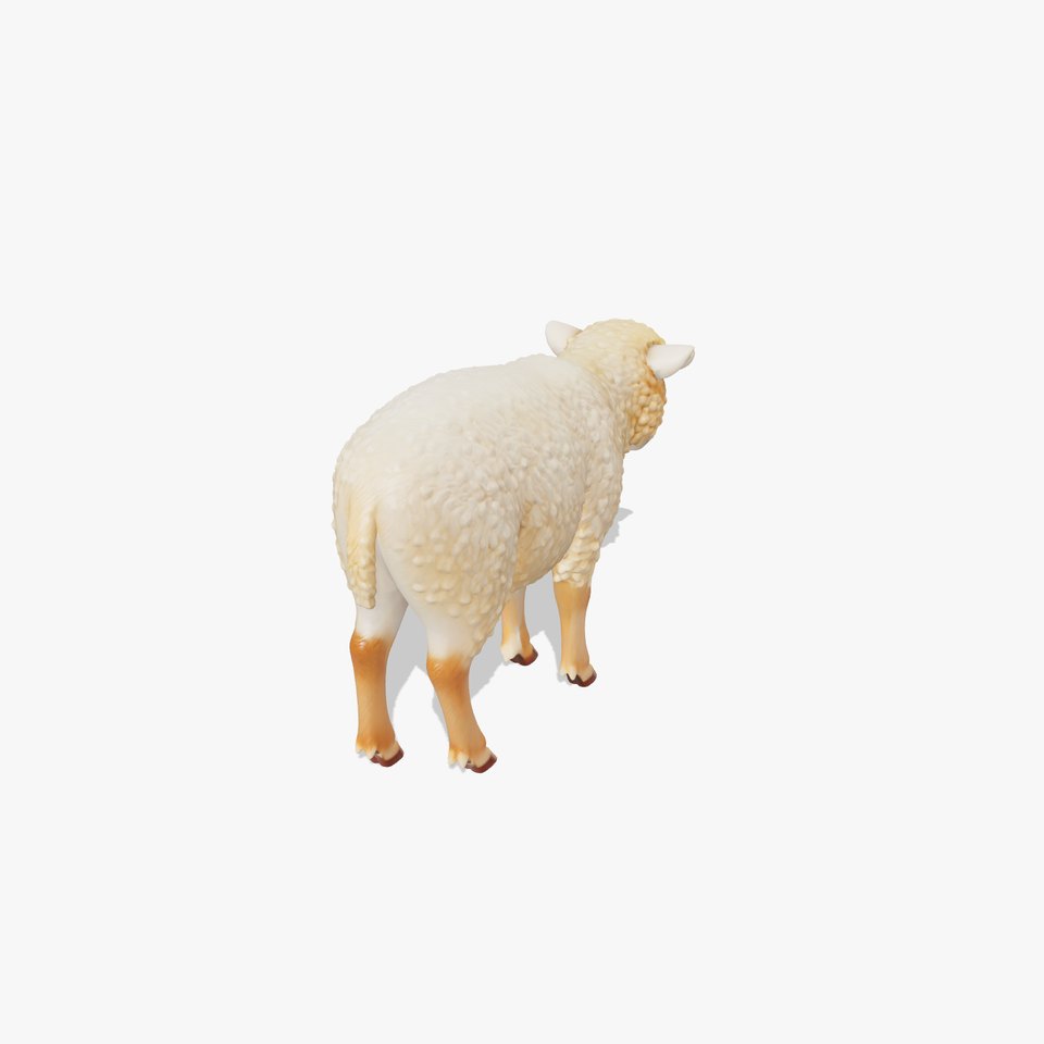 Fluffy Sheep Grazing Stance model pack