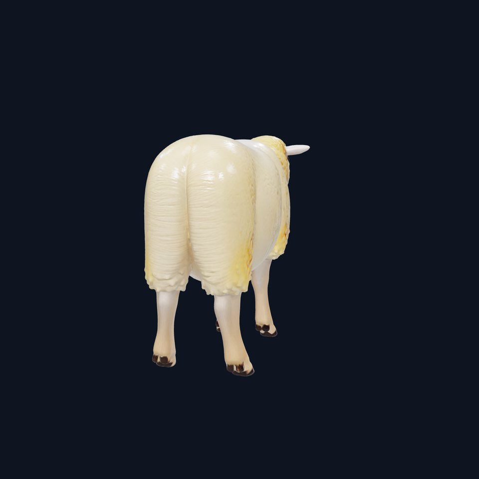 Fluffy White Sheep Grazing model pack
