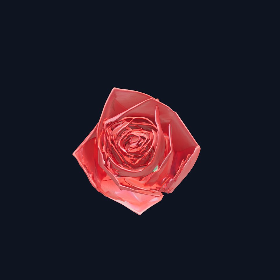 Origami Rose Floral Sculpture model pack