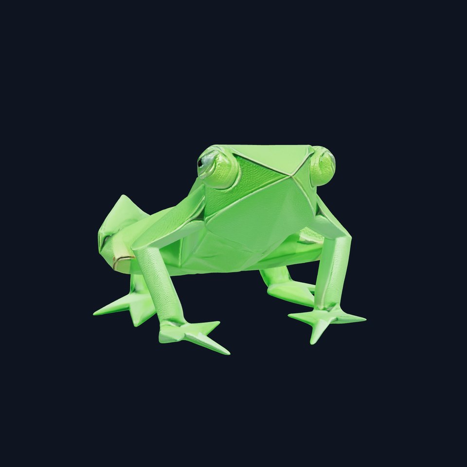 Dynamic Origami Jumping Frog model pack
